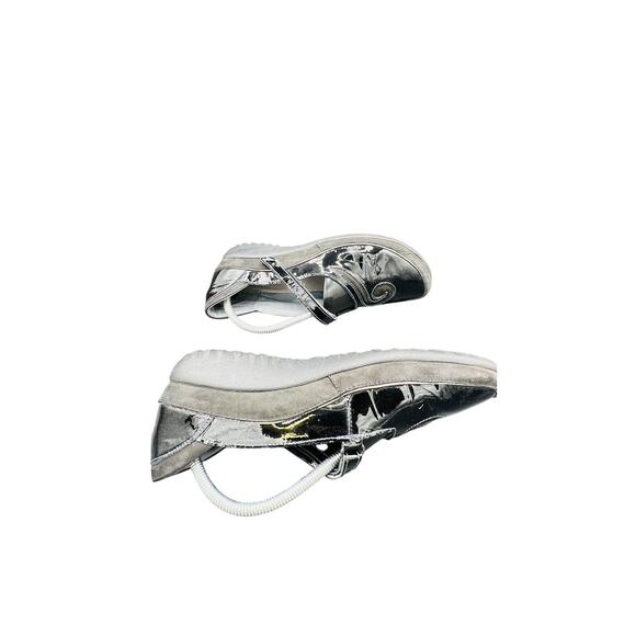✨ Naot Mary Jane Slingback Silver Swirl Leather Shoes Women’s 41 Comfort Arch - Picture 3 of 7